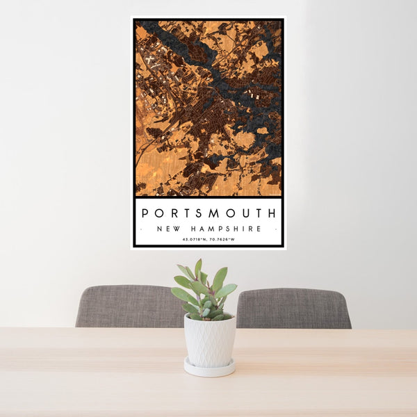 Portsmouth - New Hampshire Map Print in Ember