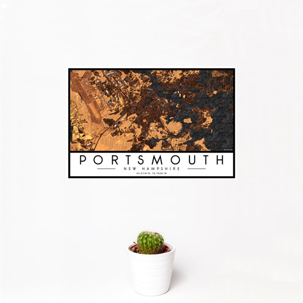 Portsmouth - New Hampshire Map Print in Ember