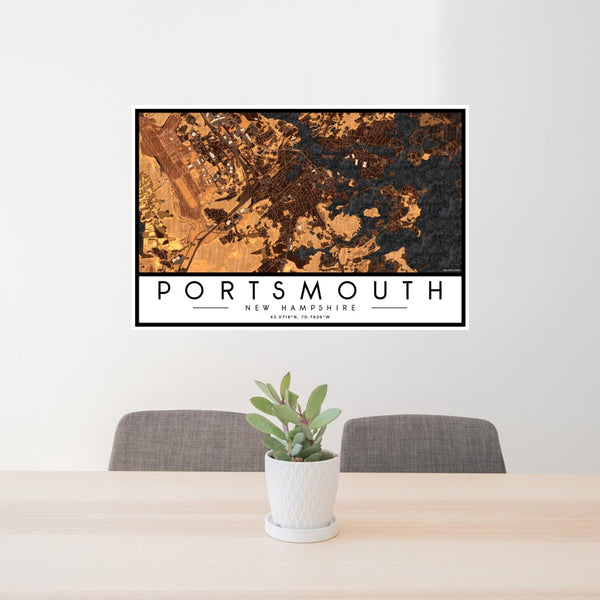 Portsmouth - New Hampshire Map Print in Ember