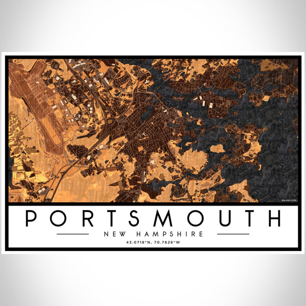 Portsmouth - New Hampshire Map Print in Ember
