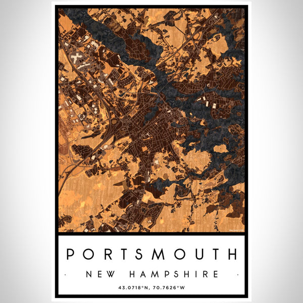 Portsmouth - New Hampshire Map Print in Ember