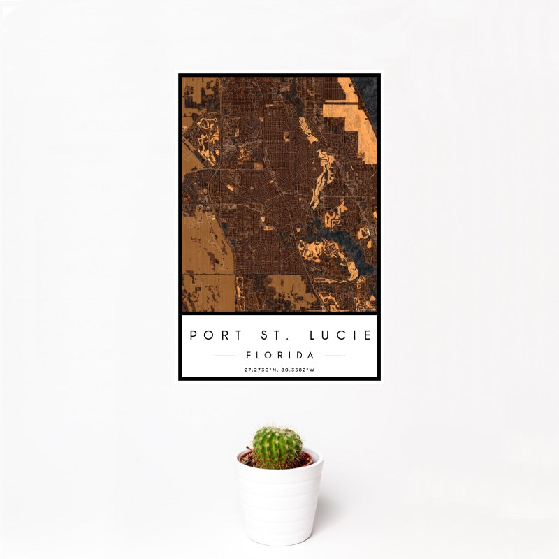 Port St. Lucie - Florida Map Print in Ember