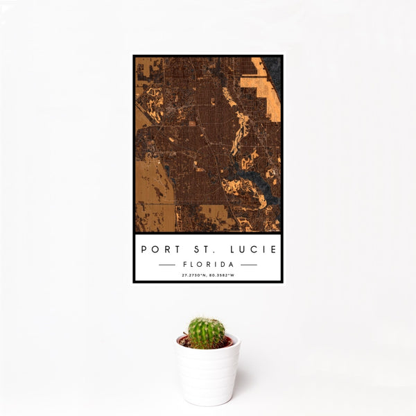 Port St. Lucie - Florida Map Print in Ember