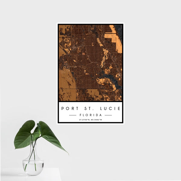 Port St. Lucie - Florida Map Print in Ember