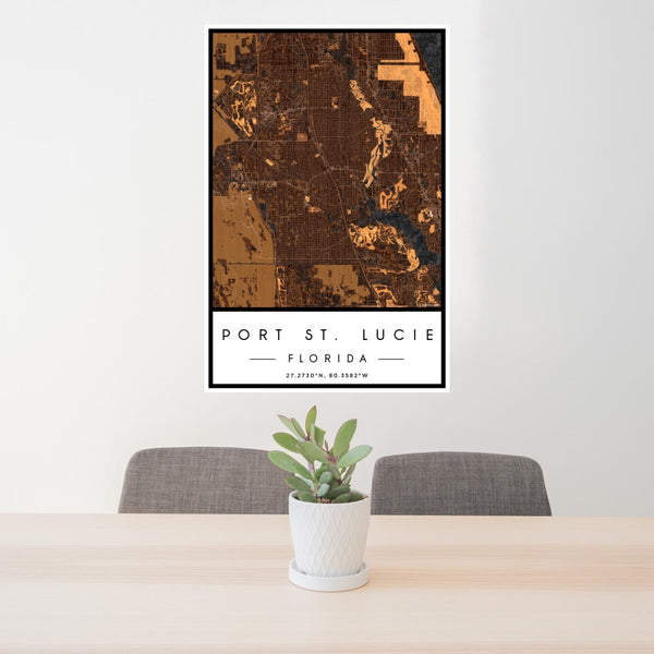 Port St. Lucie - Florida Map Print in Ember
