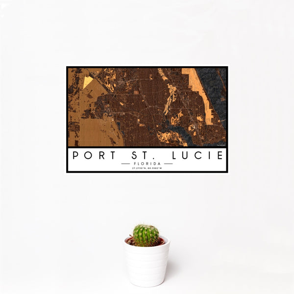 Port St. Lucie - Florida Map Print in Ember