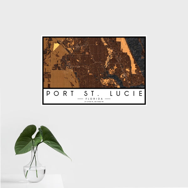 Port St. Lucie - Florida Map Print in Ember