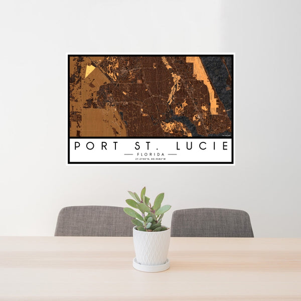 Port St. Lucie - Florida Map Print in Ember