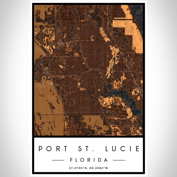 Port St. Lucie - Florida Map Print in Ember