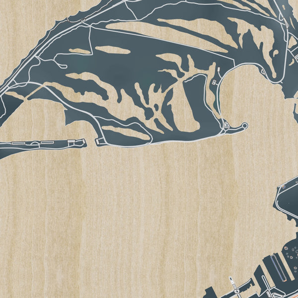 Presque Isle State Park Pennsylvania Map Print in Afternoon Style Zoomed In Close Up Showing Details