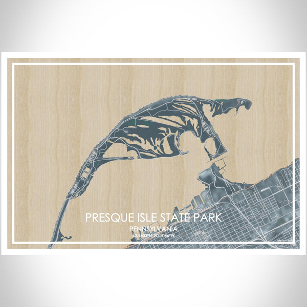 Presque Isle State Park Pennsylvania Map Print Landscape Orientation in Afternoon Style With Shaded Background