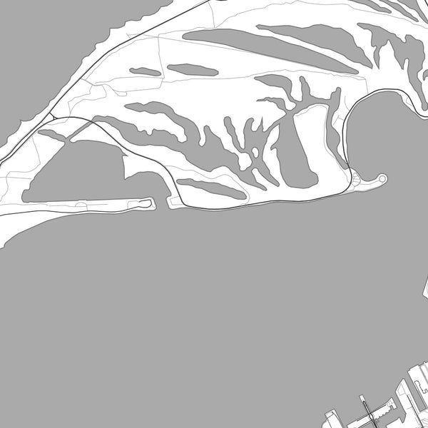 Presque Isle State Park Pennsylvania Map Print in Classic Style Zoomed In Close Up Showing Details