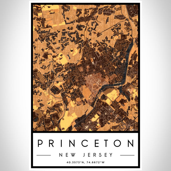 Princeton - New Jersey Map Print in Ember