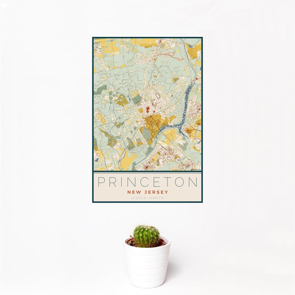 Princeton - New Jersey Map Print in Woodblock