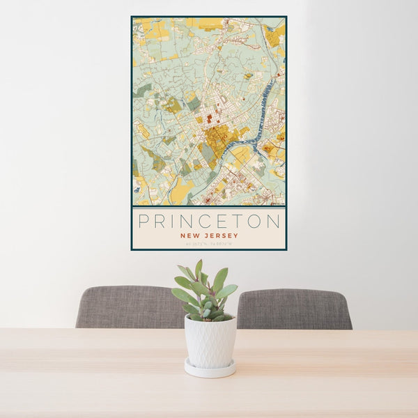 Princeton - New Jersey Map Print in Woodblock
