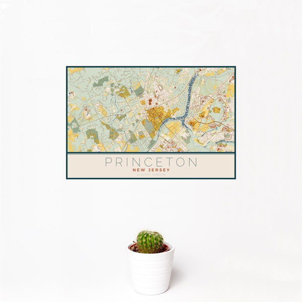 Princeton - New Jersey Map Print in Woodblock