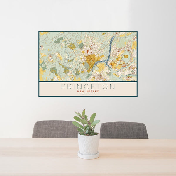 Princeton - New Jersey Map Print in Woodblock