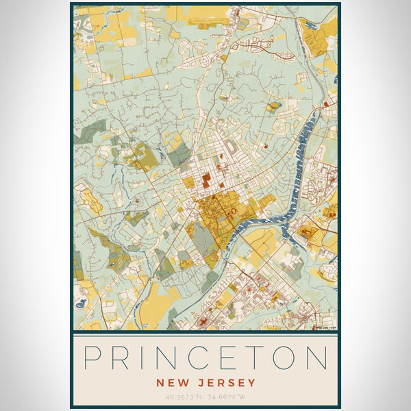 Princeton - New Jersey Map Print in Woodblock