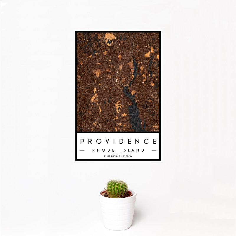 Providence - Rhode Island Map Print in Ember