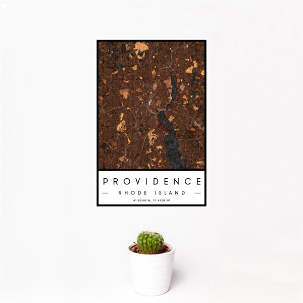 Providence - Rhode Island Map Print in Ember