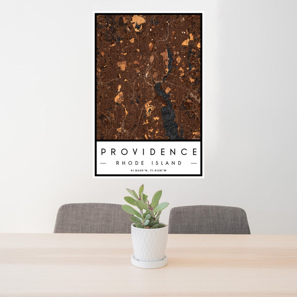 Providence - Rhode Island Map Print in Ember