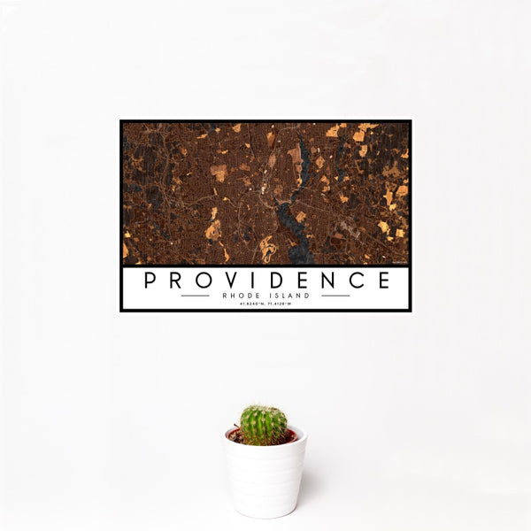 Providence - Rhode Island Map Print in Ember