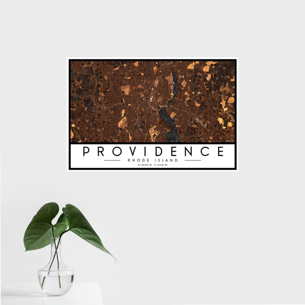 Providence - Rhode Island Map Print in Ember
