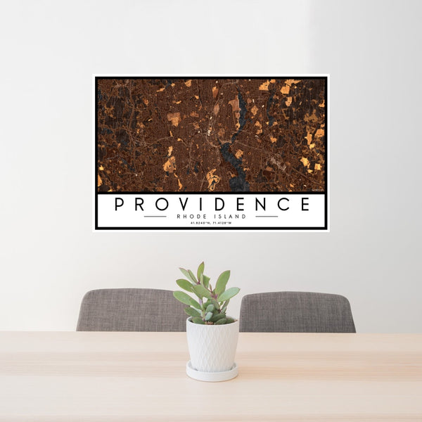 Providence - Rhode Island Map Print in Ember