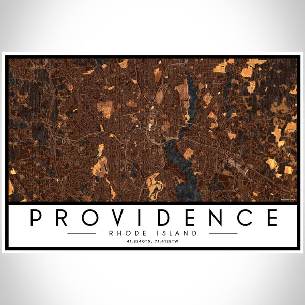 Providence - Rhode Island Map Print in Ember
