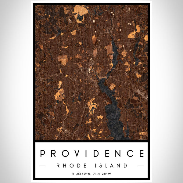 Providence - Rhode Island Map Print in Ember