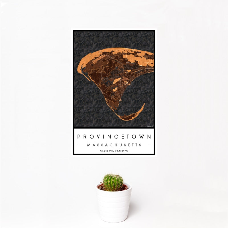 Provincetown - Massachusetts Map Print in Ember