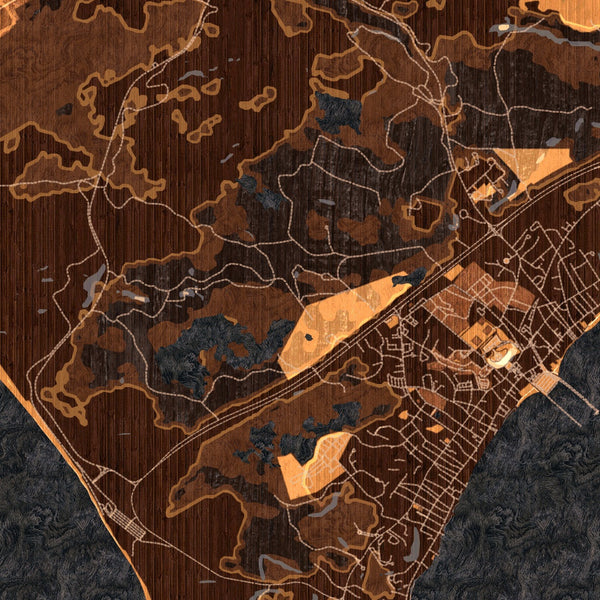 Provincetown - Massachusetts Map Print in Ember
