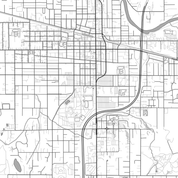 Puyallup Washington Map Print in Classic Style Zoomed In Close Up Showing Details