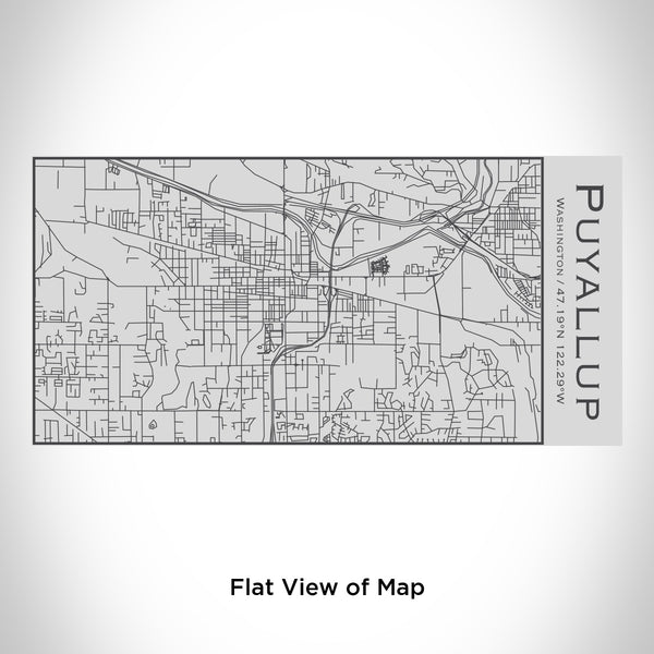 Rendered View of Puyallup Washington Map Engraving on 17oz Stainless Steel Insulated Cola Bottle