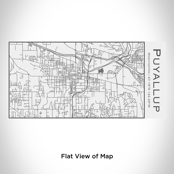 Rendered View of Puyallup Washington Map Engraving on 17oz Stainless Steel Insulated Cola Bottle in White