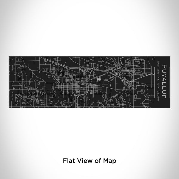 Rendered View of Puyallup Washington Map Engraving on 10oz Stainless Steel Insulated Cup with Sliding Lid in Black