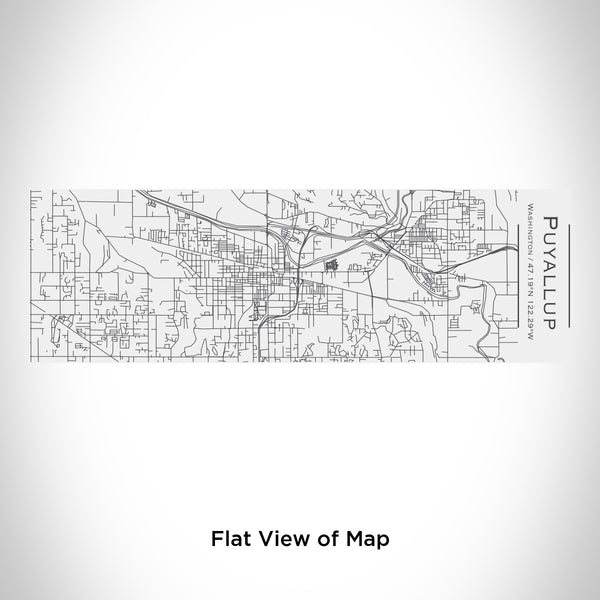 Rendered View of Puyallup Washington Map Engraving on 10oz Stainless Steel Insulated Cup with Sliding Lid in White
