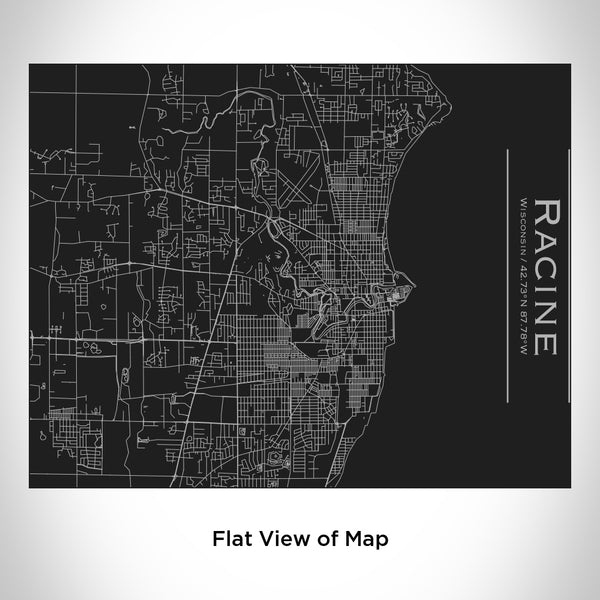Racine - Wisconsin Map Bottle with Bamboo Top in Matte Black