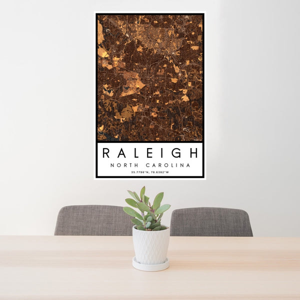 Raleigh - North Carolina Map Print in Ember