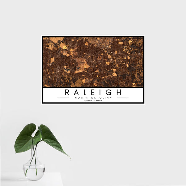 Raleigh - North Carolina Map Print in Ember