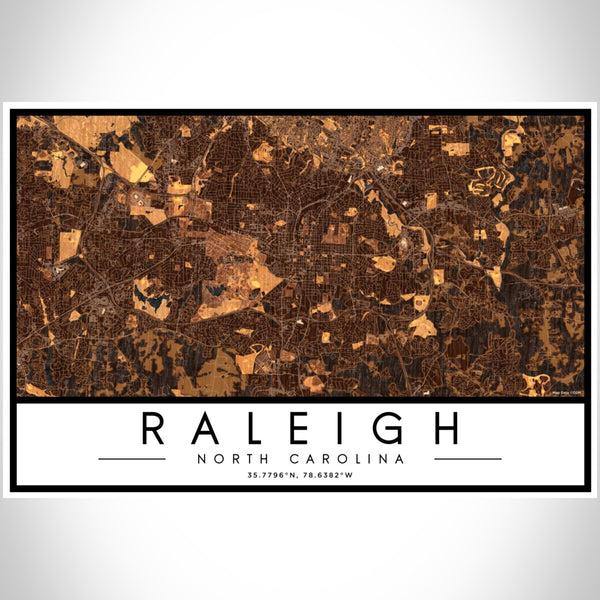 Raleigh - North Carolina Map Print in Ember