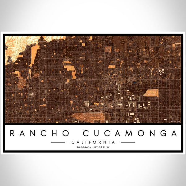 Rancho Cucamonga - California Map Print in Ember