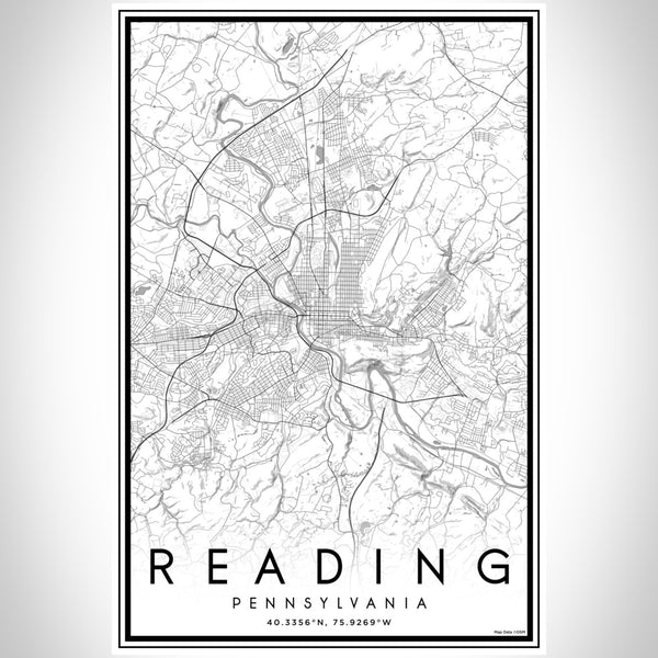 Reading - Pennsylvania Classic Map Print