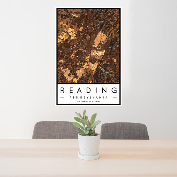 Reading - Pennsylvania Map Print in Ember