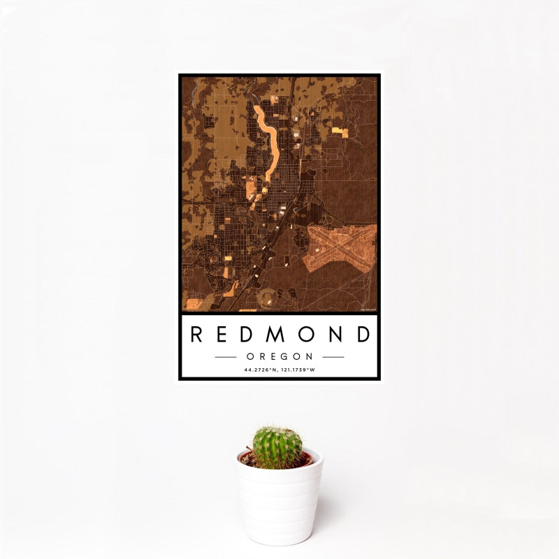 Redmond - Oregon Map Print in Ember