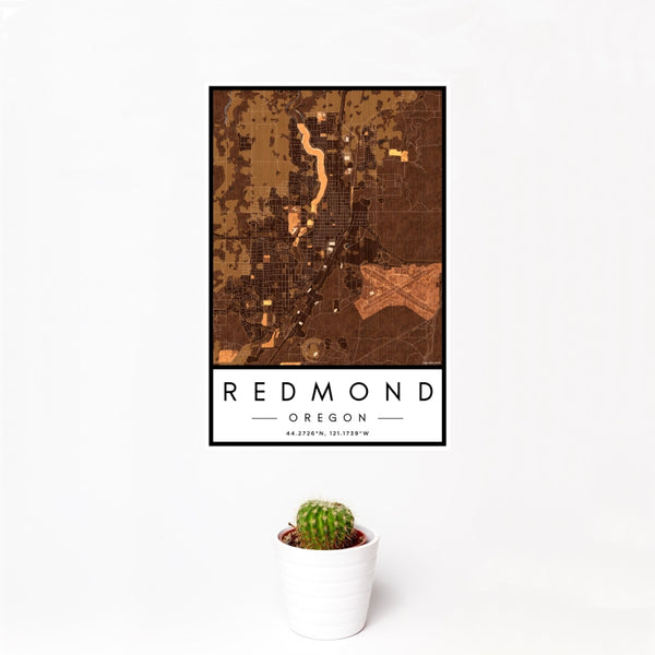 Redmond - Oregon Map Print in Ember