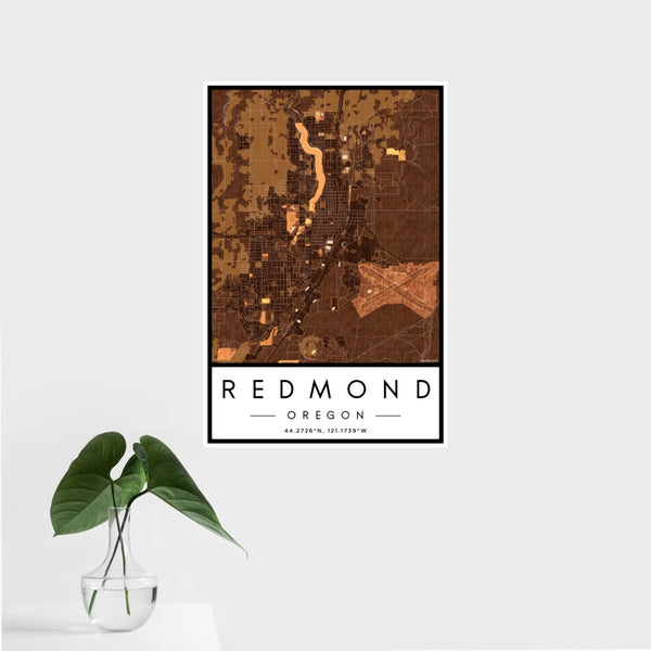 Redmond - Oregon Map Print in Ember
