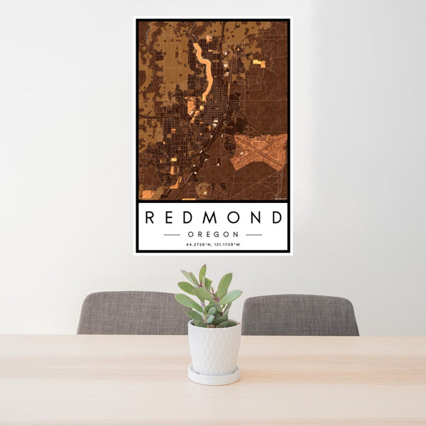 Redmond - Oregon Map Print in Ember
