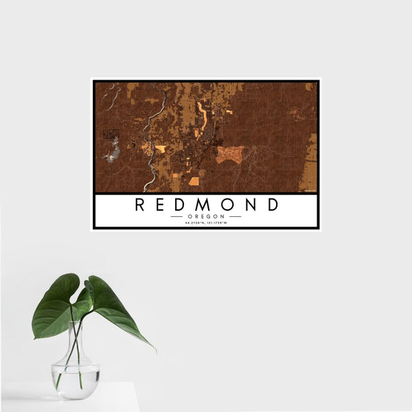 Redmond - Oregon Map Print in Ember