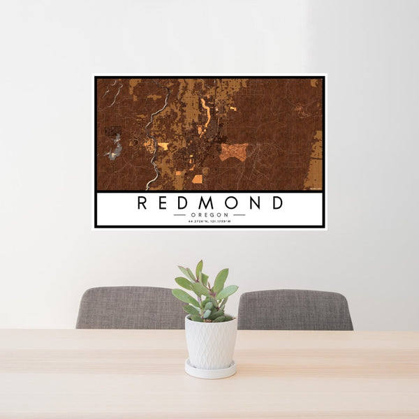 Redmond - Oregon Map Print in Ember